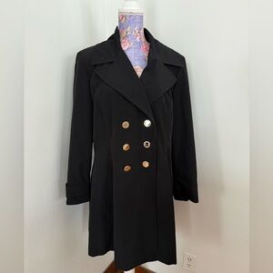 Ivanka Trump Black Trench Coat with Gold Buttons